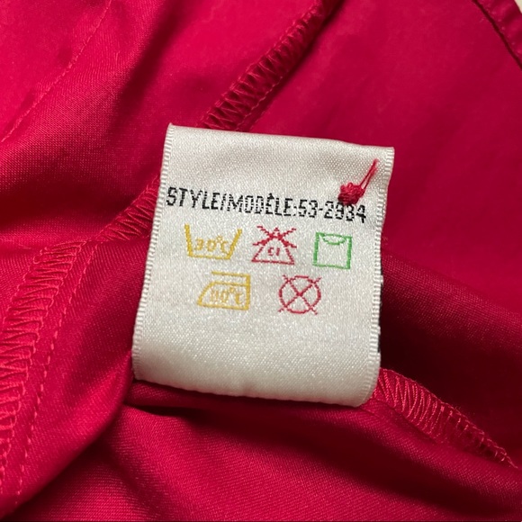 Fitted Red Button Down Top with Ruffles - Picture 4 of 11